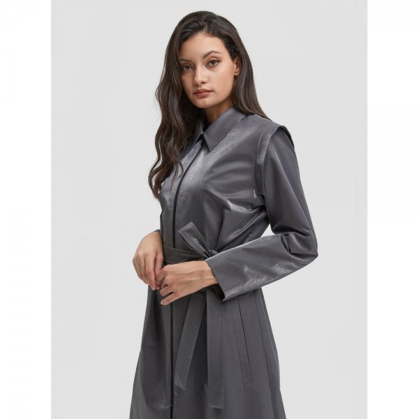 Long Shoulder Pad Trench Coat