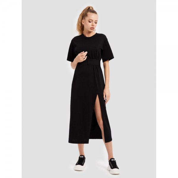 Logo Slit Long T-shirt